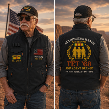 Never Underestimate An Old Man Who Survived Tet '68 & Agent Orange Vest – view 2