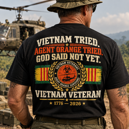 Vietnam Tried Back Print T Shirt