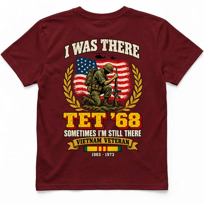 I was there TET' 68 Back Print T Shirt Back Print – Napalm Red by OLDMANVET