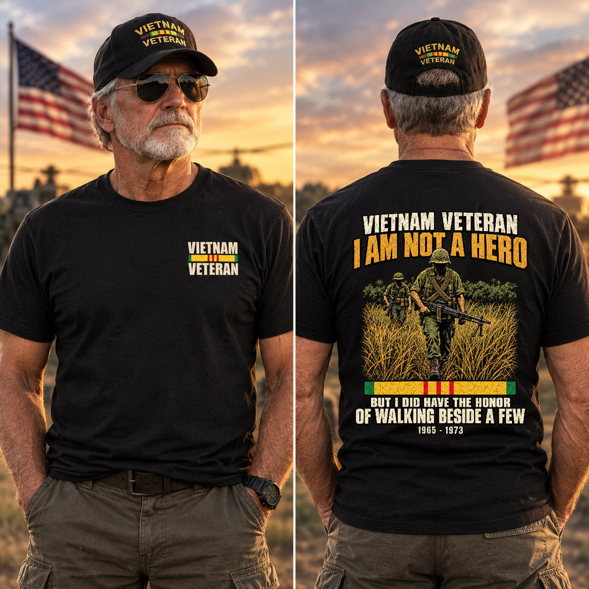 I Am Not A Hero, But I Walked Beside A Few Vietnam Vet Tee – view 2