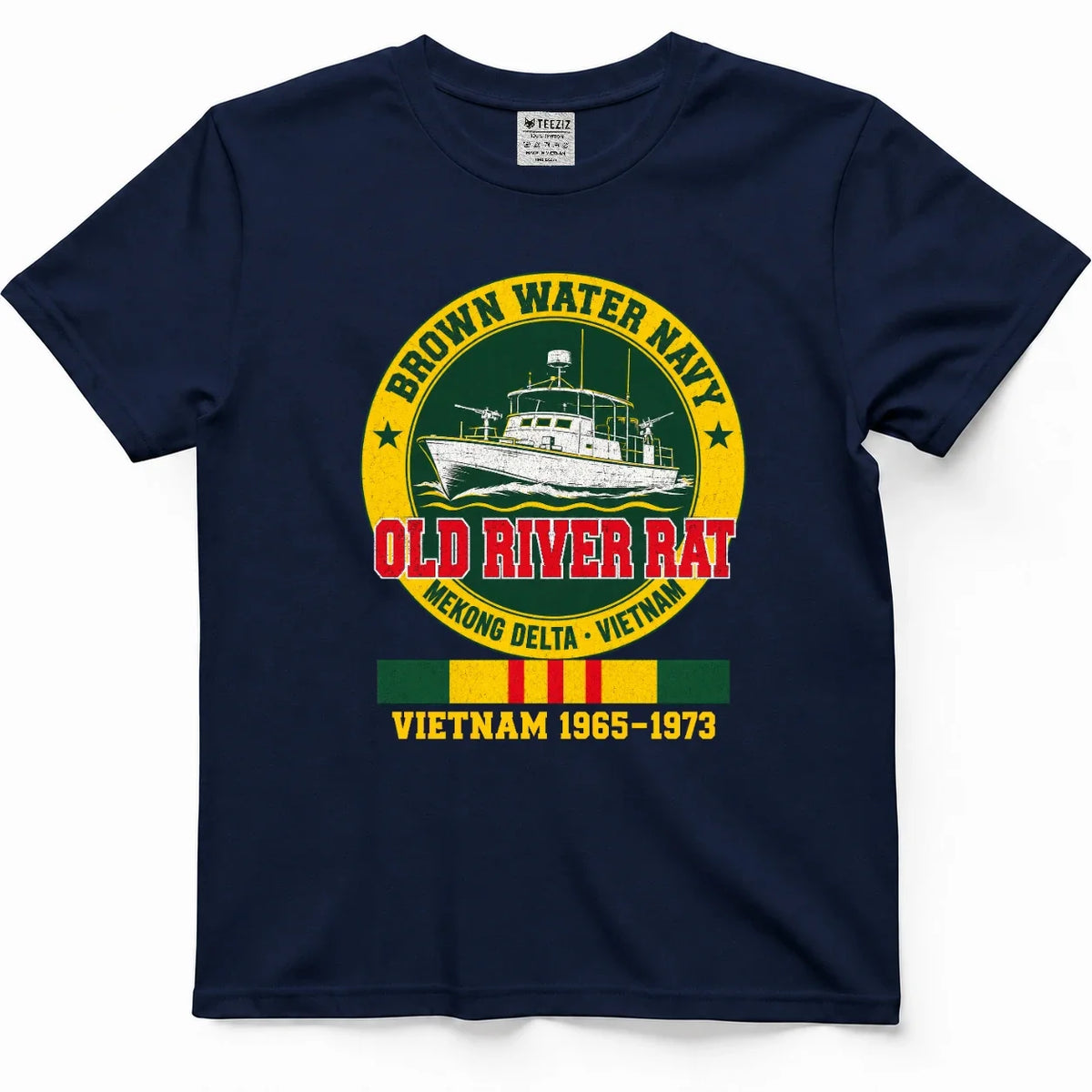 Brown Water Old River Rat Vietnam Veteran Tee – view 3