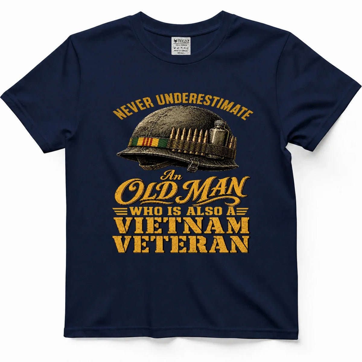 Never Underestimate An Old Man Who Is Also A Vietnam Veteran Tee – view 3
