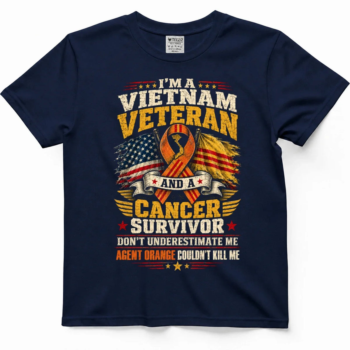 Vietnam Veteran & Cancer Survivor Agent Orange Tee – view 3
