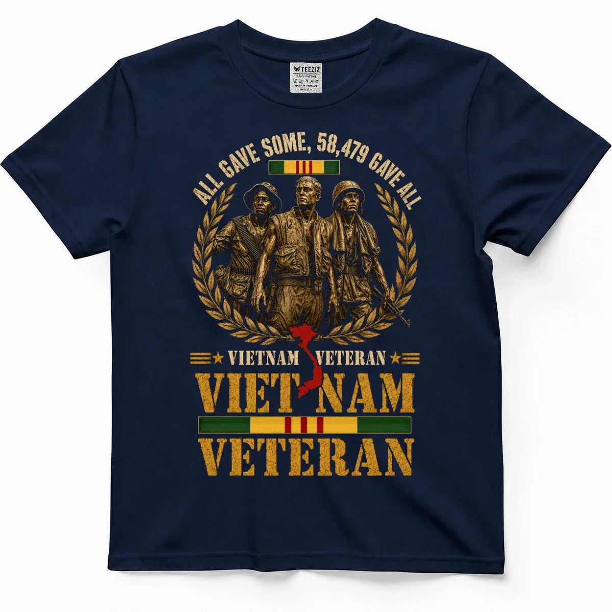 All Gave Some, 58,479 Gave All Vietnam Veteran Tee – view 3