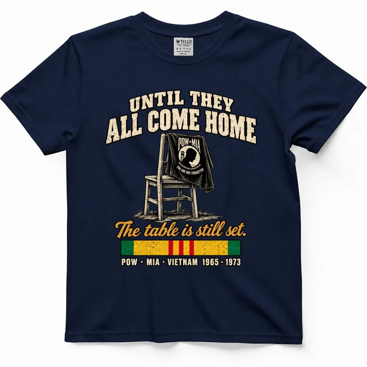 Until They All Come Home POW MIA Empty Chair Shirt – view 3