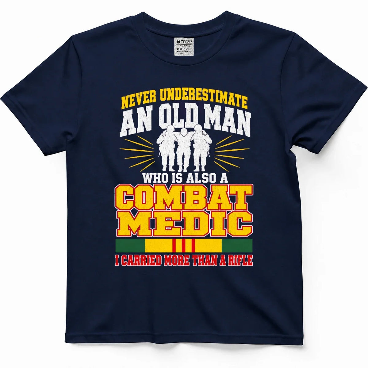 Never Underestimate An Old Man Who Is Also A Combat Medic Tee – view 3