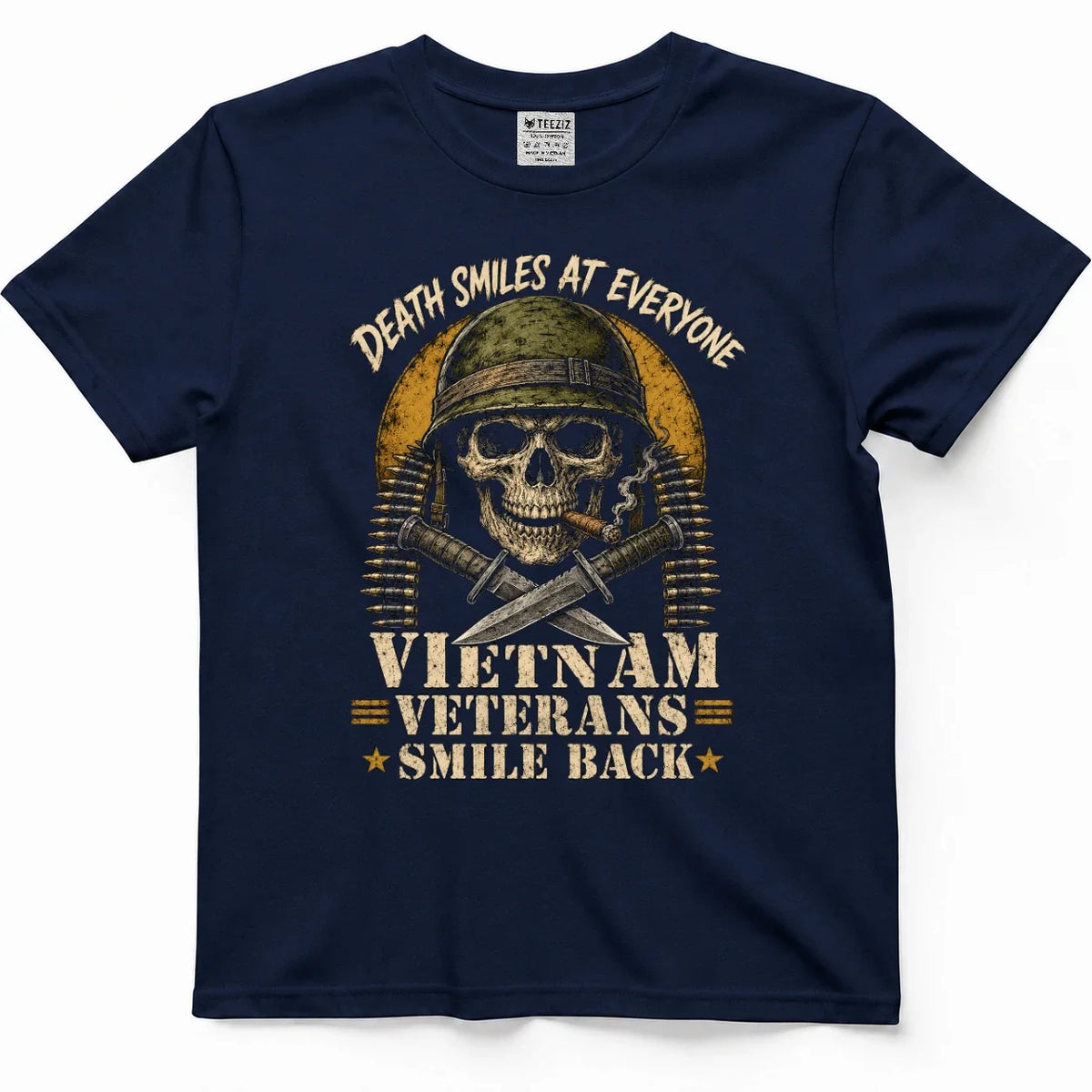 Death Smiles At Everyone, Vietnam Veterans Smile Back Tee – view 3