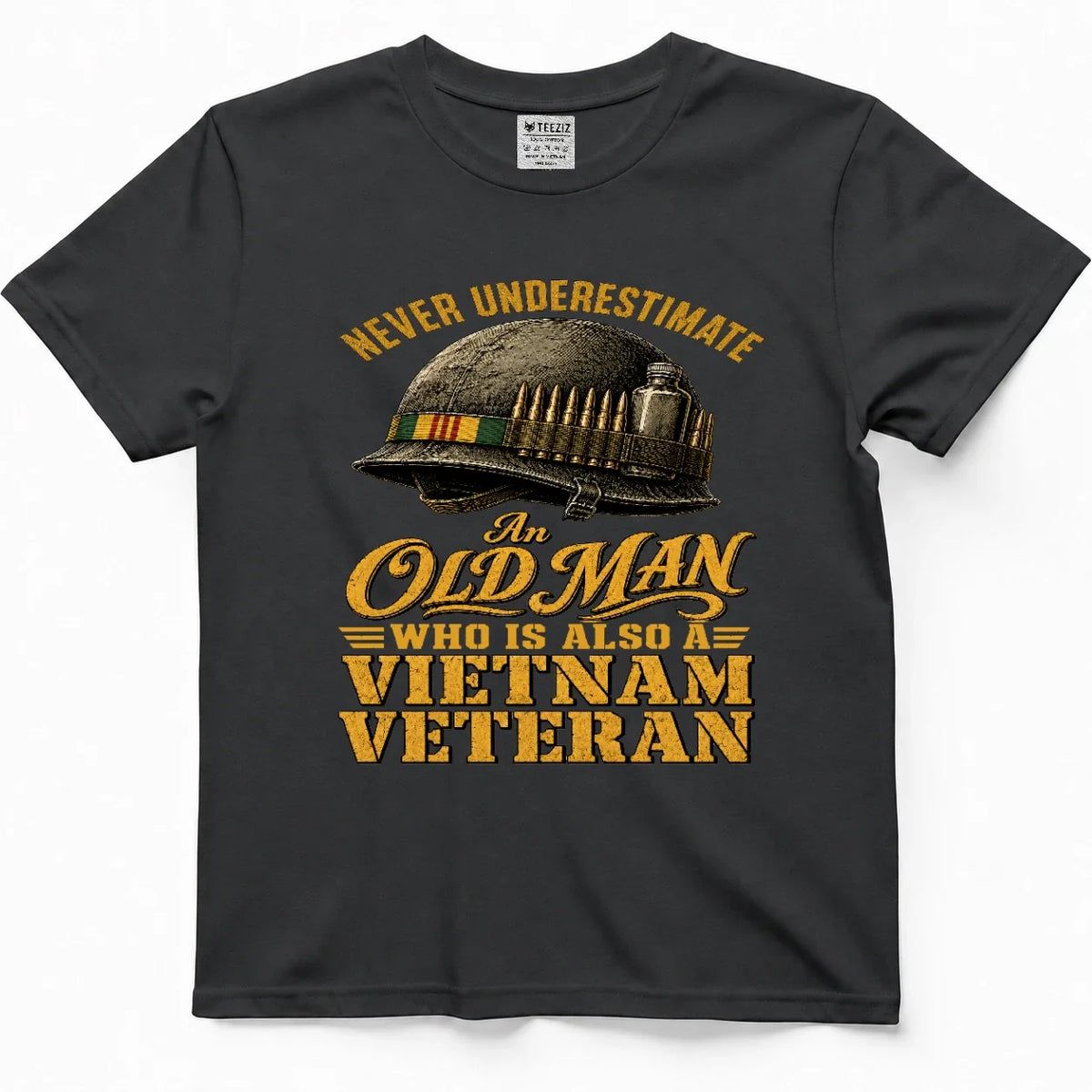 Never Underestimate An Old Man Who Is Also A Vietnam Veteran Tee – view 5