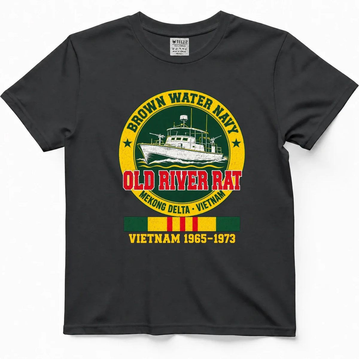 Brown Water Old River Rat Vietnam Veteran Tee – view 5