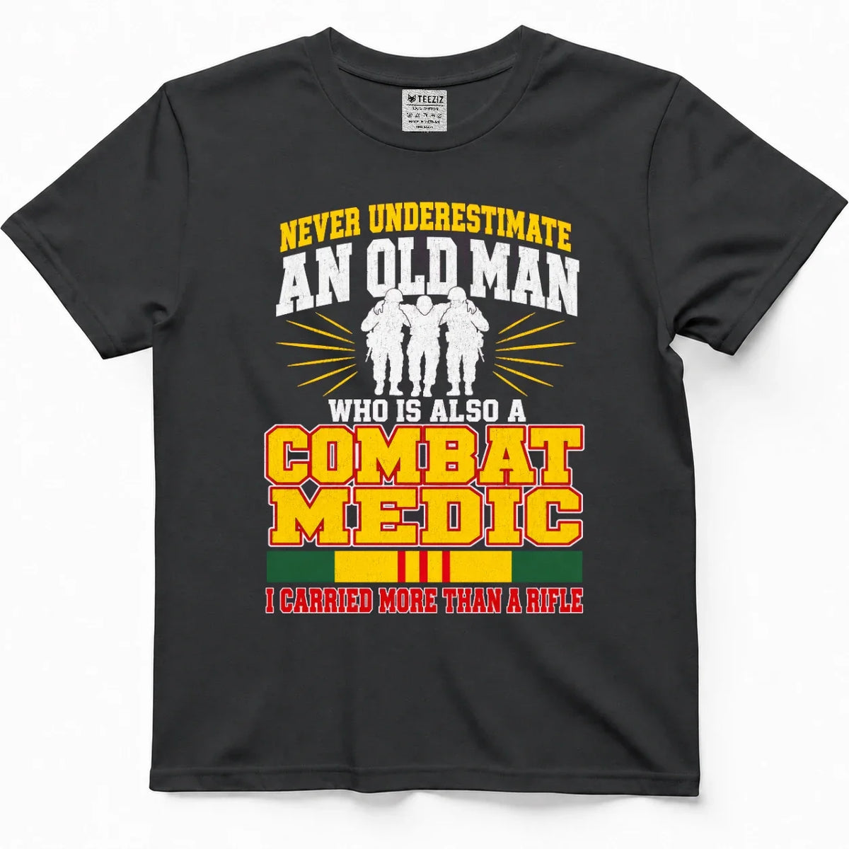 Never Underestimate An Old Man Who Is Also A Combat Medic Tee – view 5