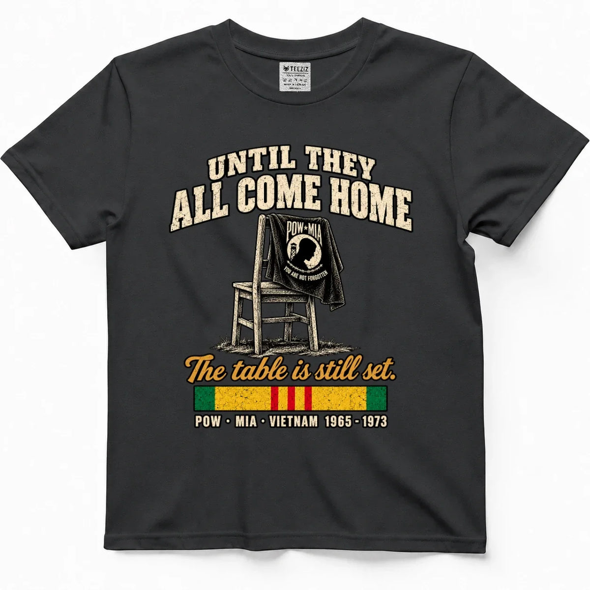 Until They All Come Home POW MIA Empty Chair Shirt – view 5