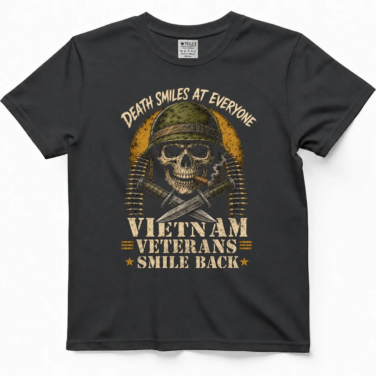 Death Smiles At Everyone, Vietnam Veterans Smile Back Tee – view 5
