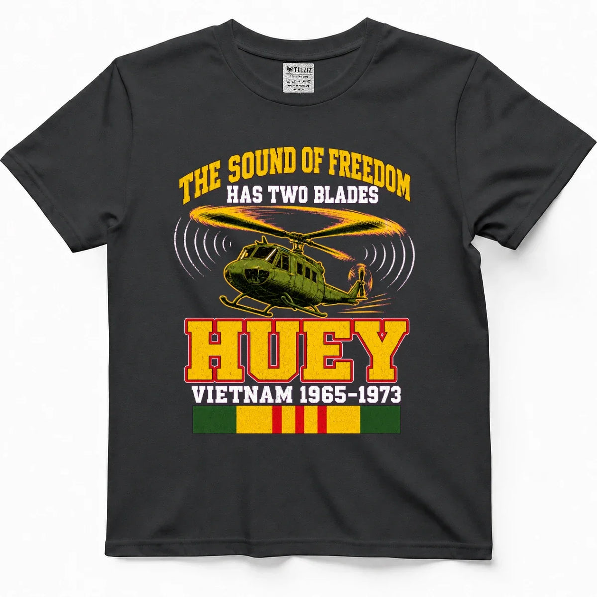 The Sound Of Freedom Has Two Blades Helicopter Veteran Tee – view 5