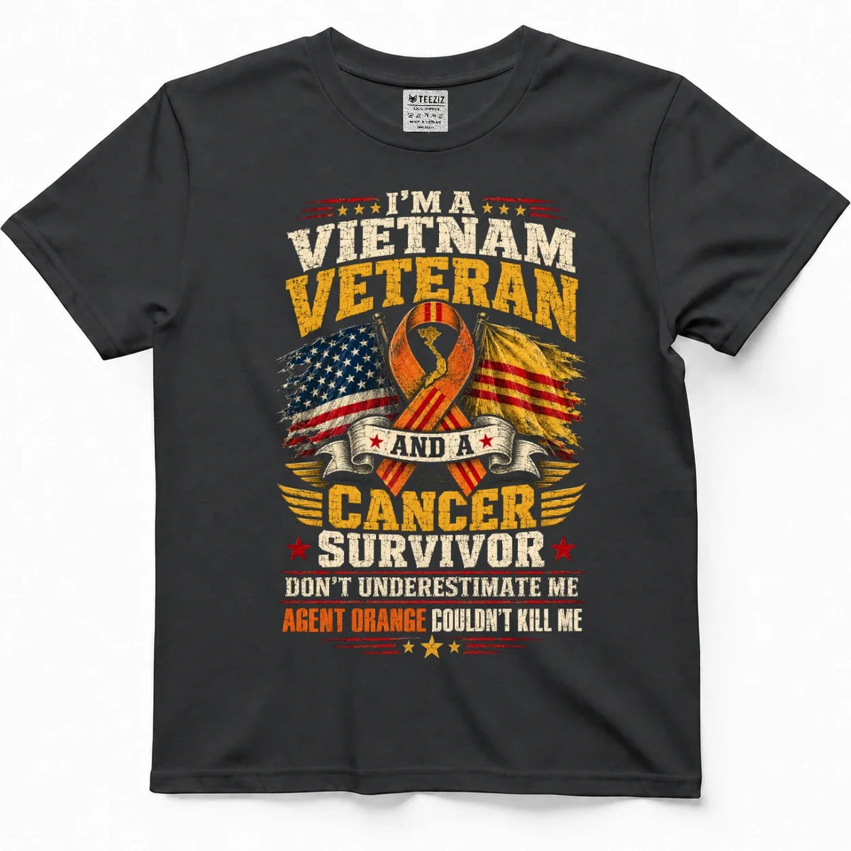 Vietnam Veteran & Cancer Survivor Agent Orange Tee – view 5