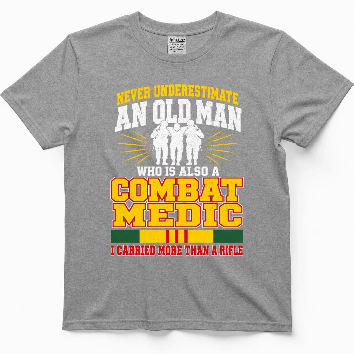 Never Underestimate An Old Man Who Is Also A Combat Medic Tee – view 6
