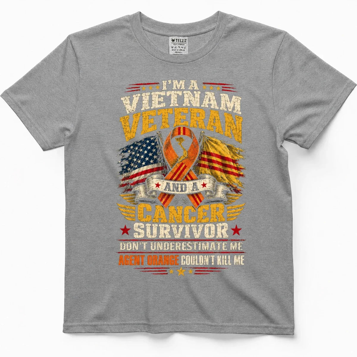 Vietnam Veteran & Cancer Survivor Agent Orange Tee – view 6