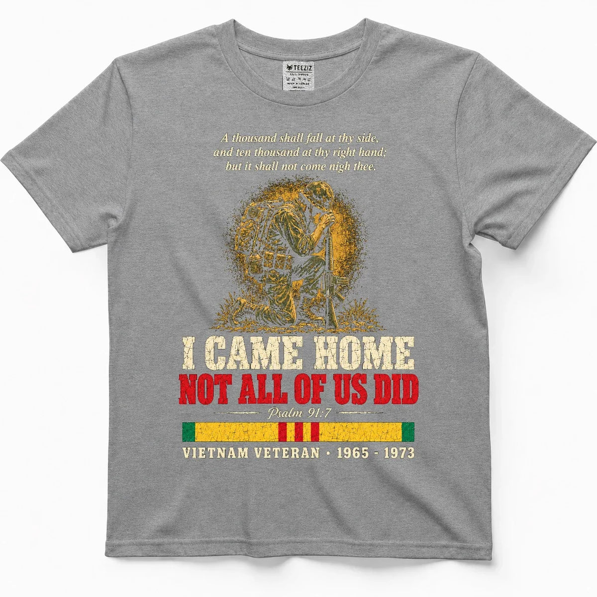 I Came Home, Not All Of Us Did – Psalm 91:7 Veteran Shirt – view 6