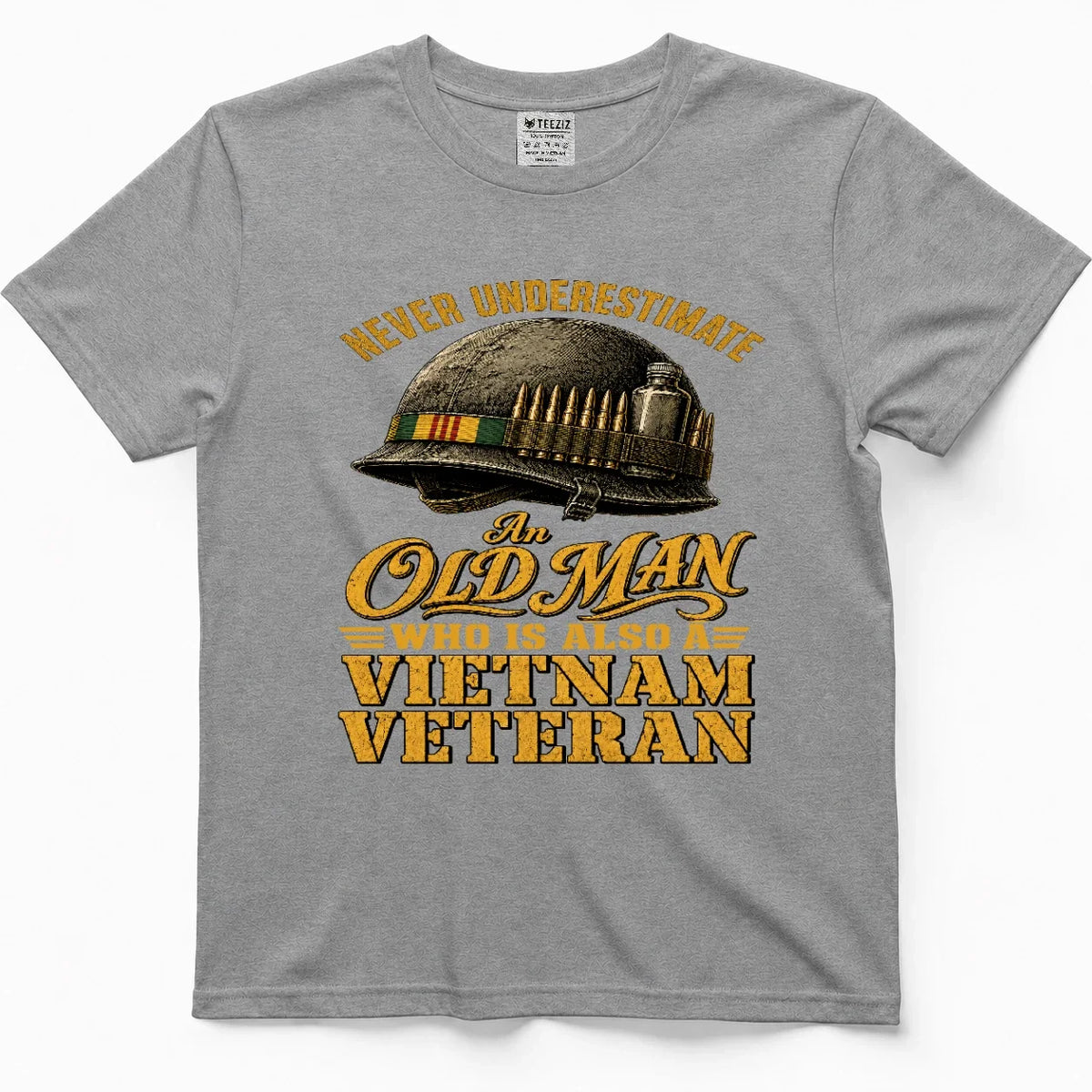 Never Underestimate An Old Man Who Is Also A Vietnam Veteran Tee – view 6