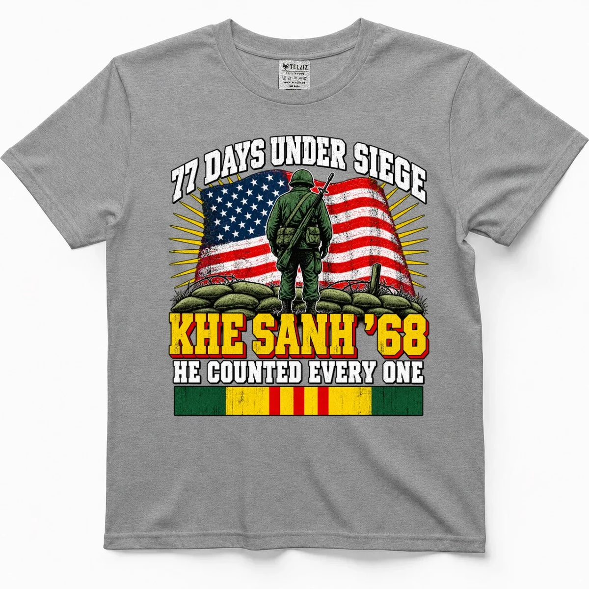 77 Days Under Siege, Khe Sanh '68 Vietnam Veteran Tee – view 5