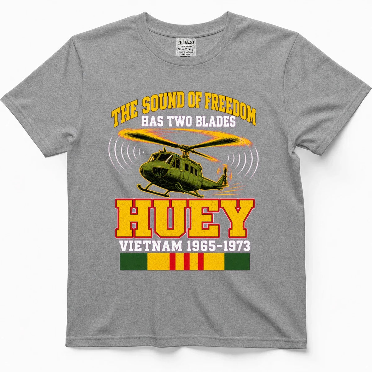 The Sound Of Freedom Has Two Blades Helicopter Veteran Tee – view 6