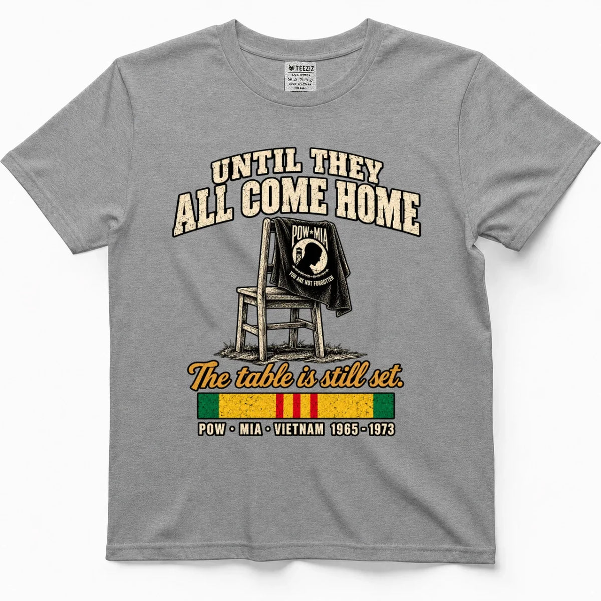 Until They All Come Home POW MIA Empty Chair Shirt – view 6