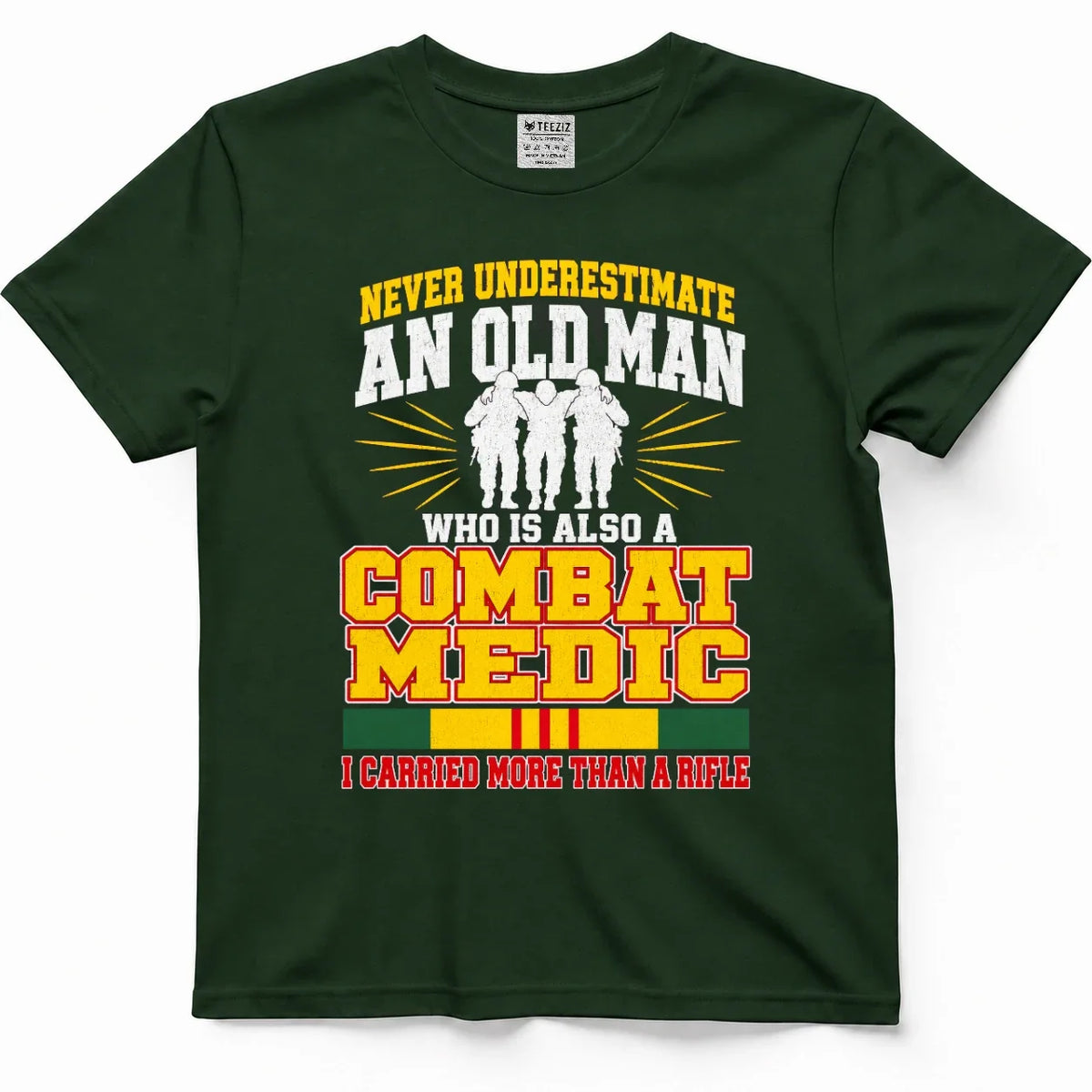 Never Underestimate An Old Man Who Is Also A Combat Medic Tee – view 4