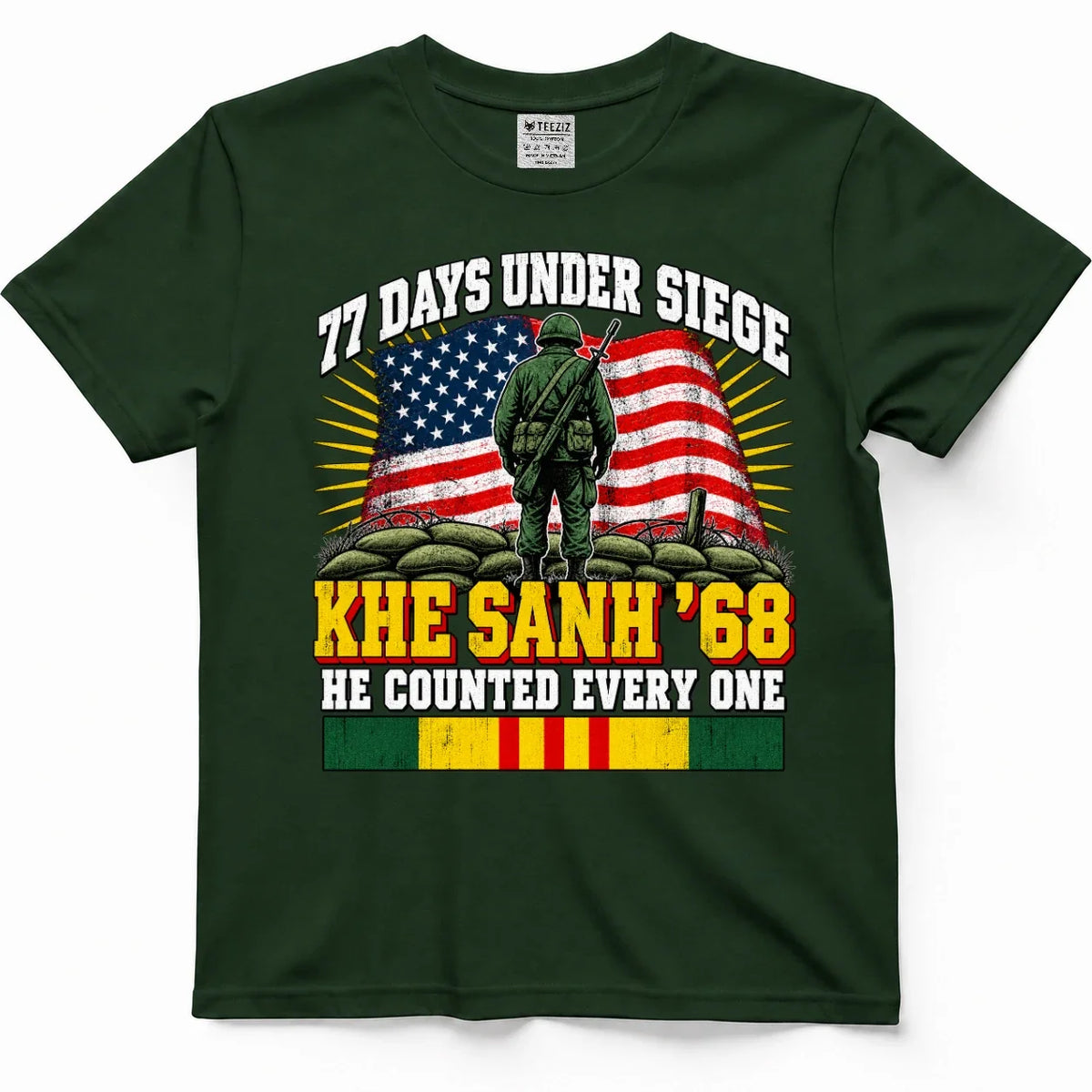 77 Days Under Siege, Khe Sanh '68 Vietnam Veteran Tee – view 7