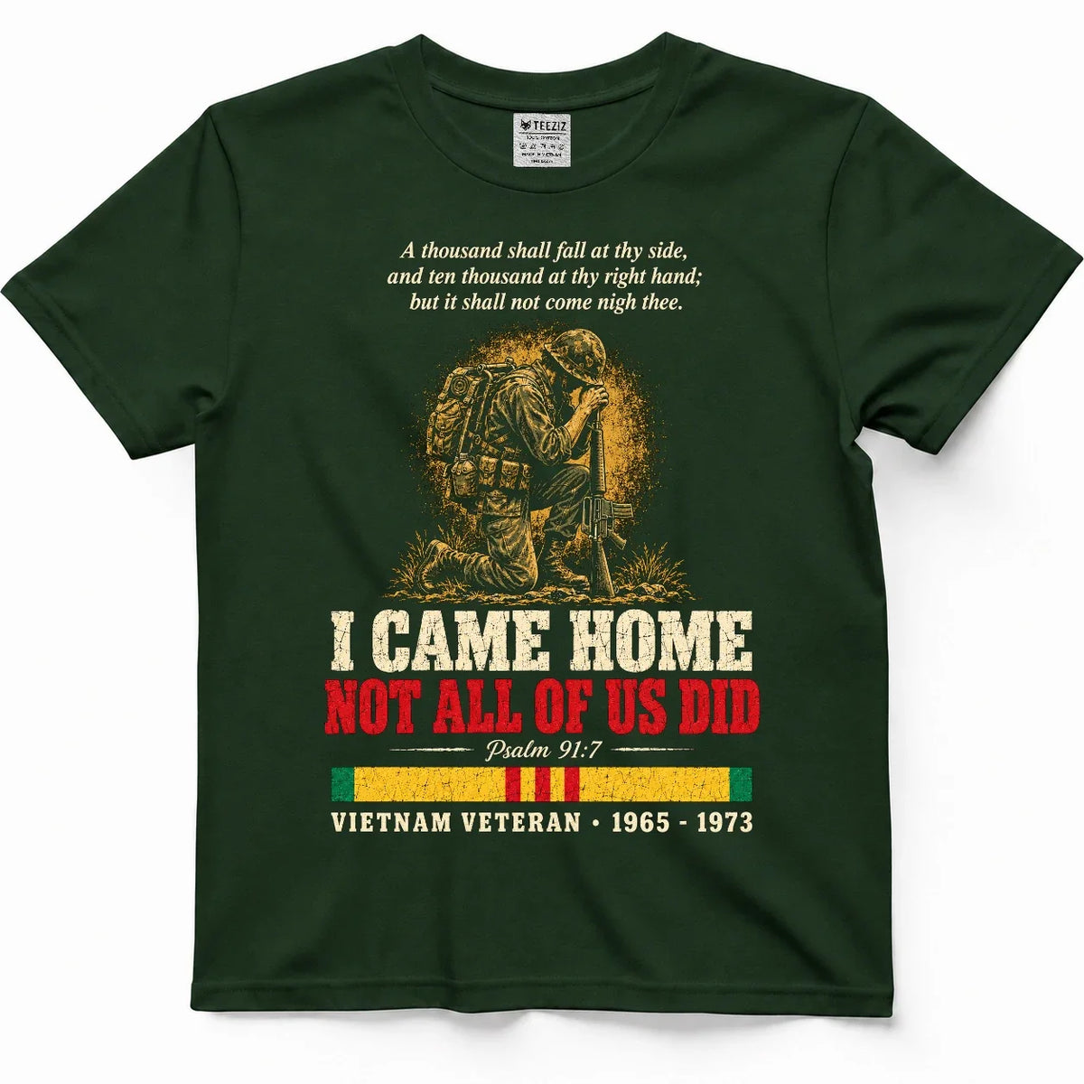 I Came Home, Not All Of Us Did – Psalm 91:7 Veteran Shirt – view 4