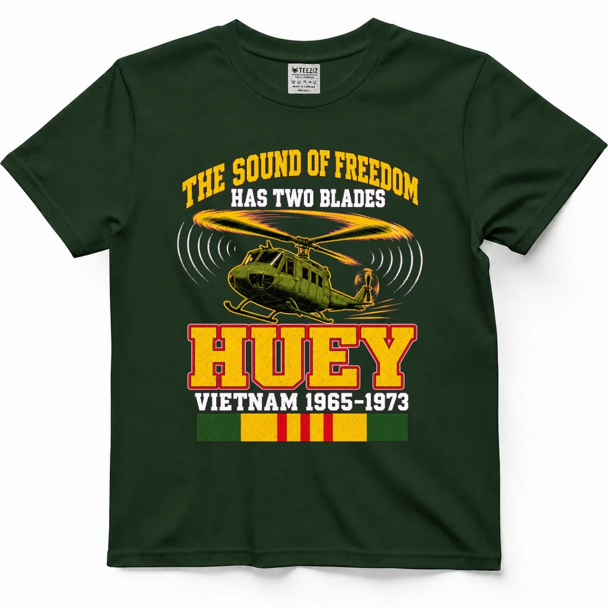 The Sound Of Freedom Has Two Blades Helicopter Veteran Tee – view 4