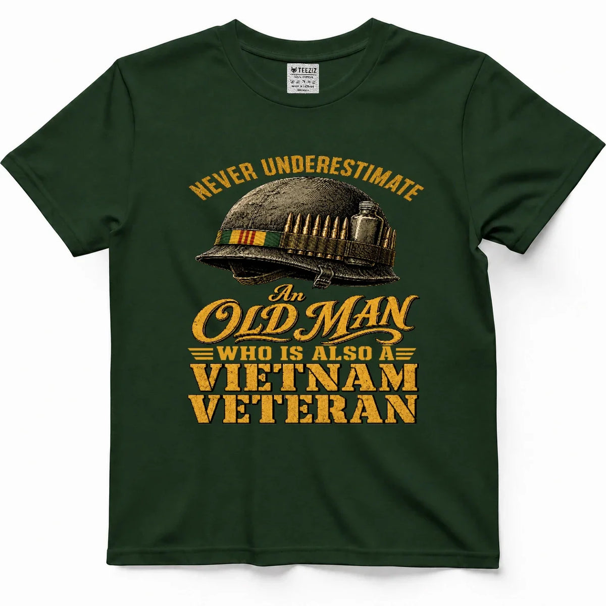 Never Underestimate An Old Man Who Is Also A Vietnam Veteran Tee – view 4