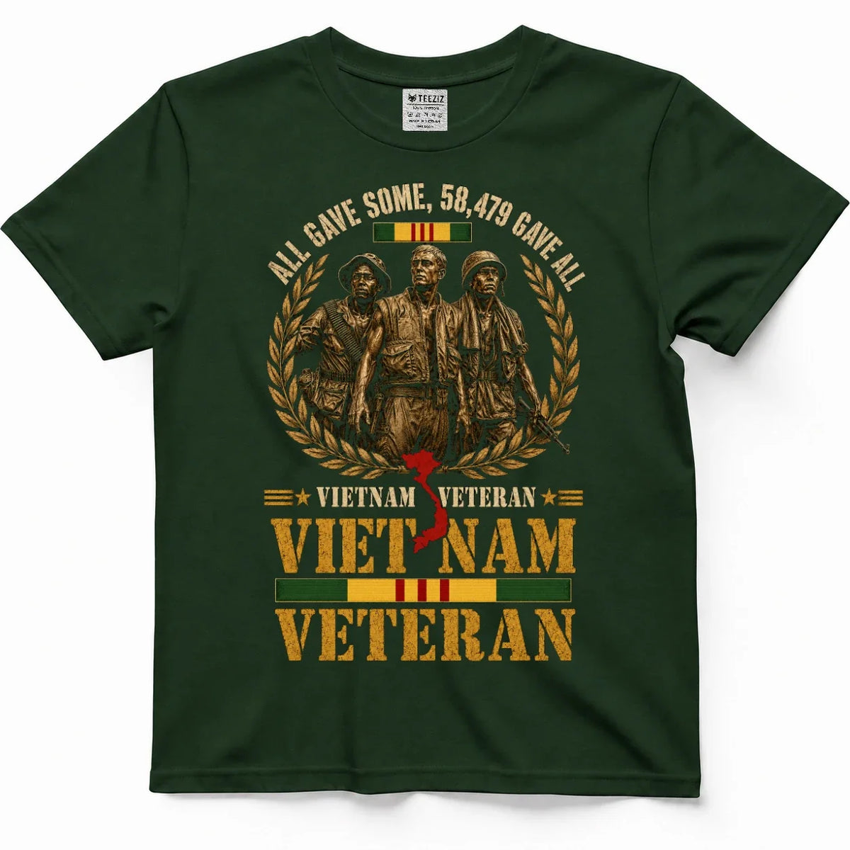 All Gave Some, 58,479 Gave All Vietnam Veteran Tee – view 4