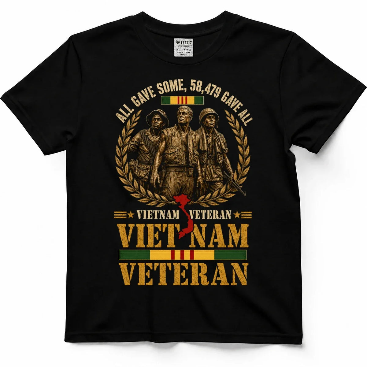 All Gave Some, 58,479 Gave All Vietnam Veteran Tee by OLDMANVET