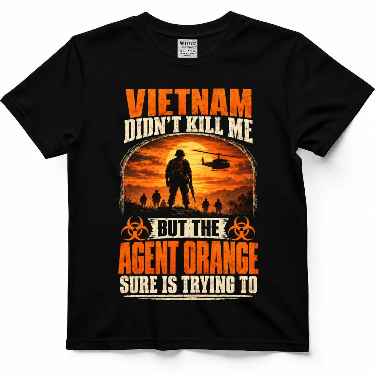 Vietnam Didn't Kill Me Agent Orange Veteran T-Shirt by OLDMANVET