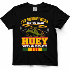 The Sound Of Freedom Has Two Blades Helicopter Veteran Tee