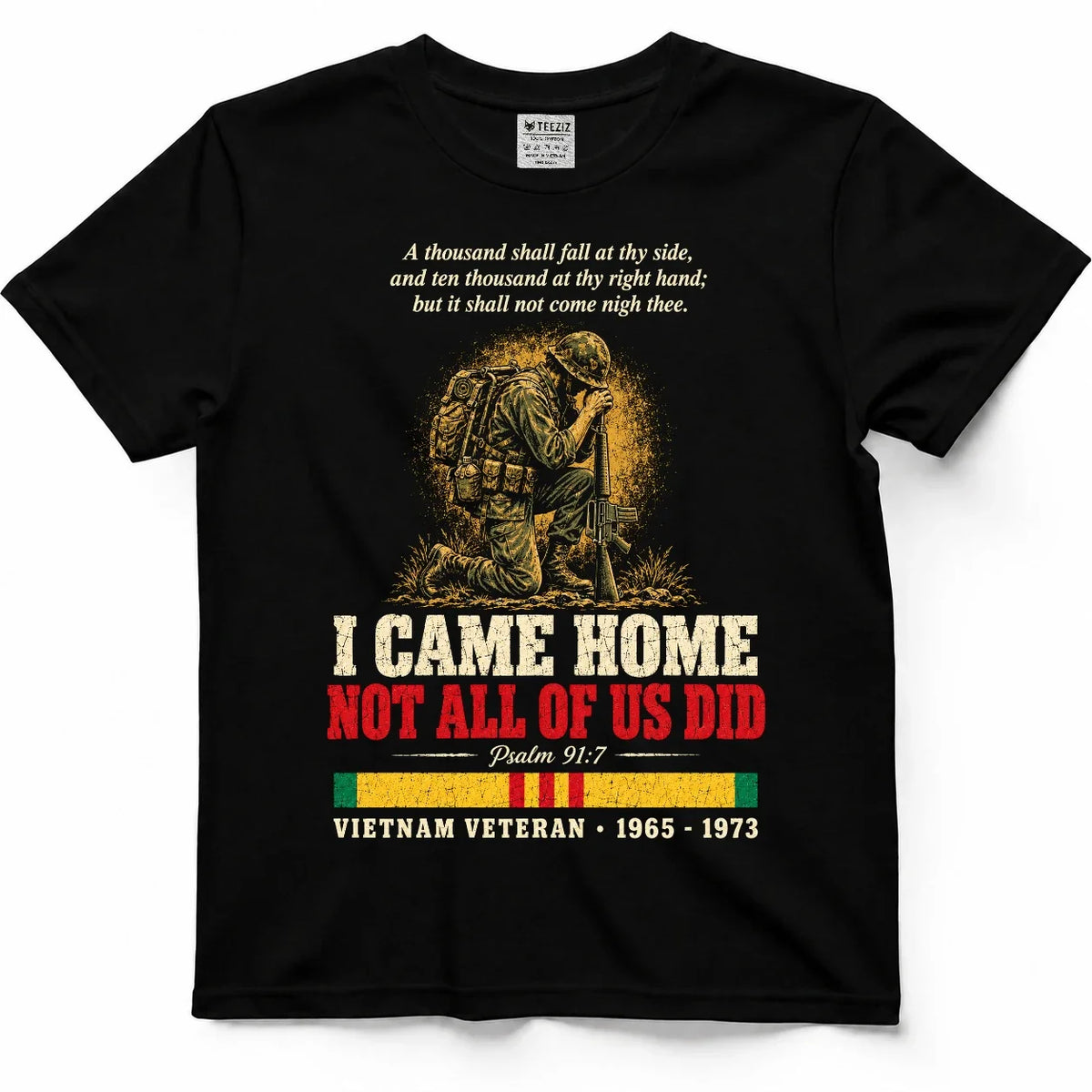 I Came Home, Not All Of Us Did – Psalm 91:7 Veteran Shirt by OLDMANVET