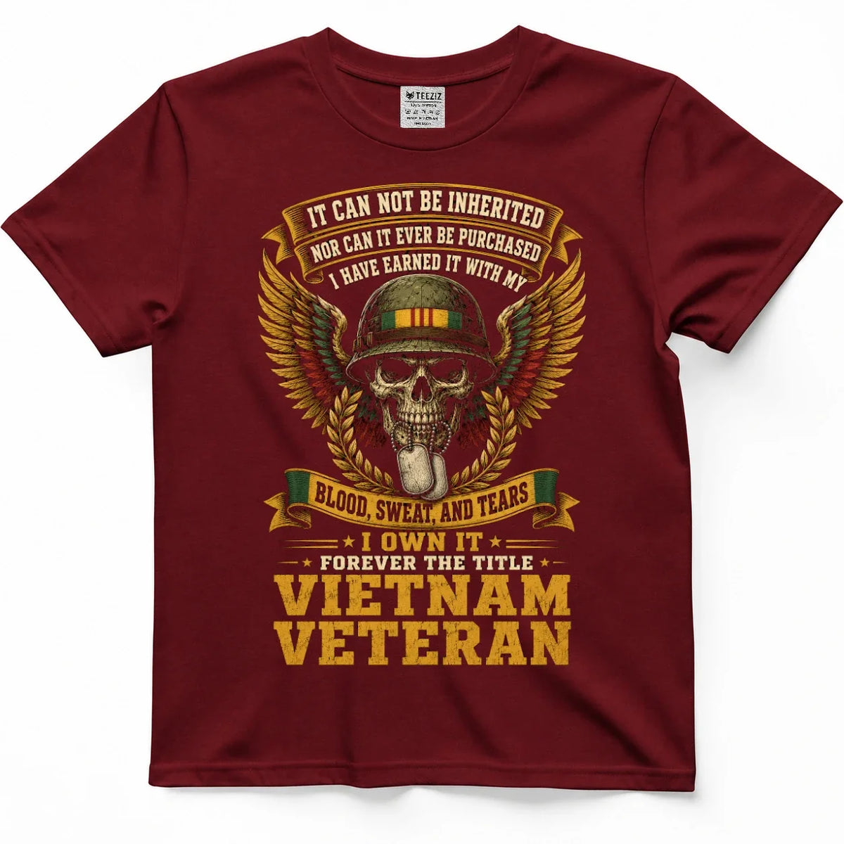 Earned With Blood, Sweat & Tears Vietnam Veteran Tee – view 2