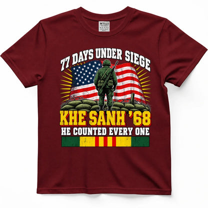 77 Days Under Siege, Khe Sanh '68 Vietnam Veteran Tee – view 2