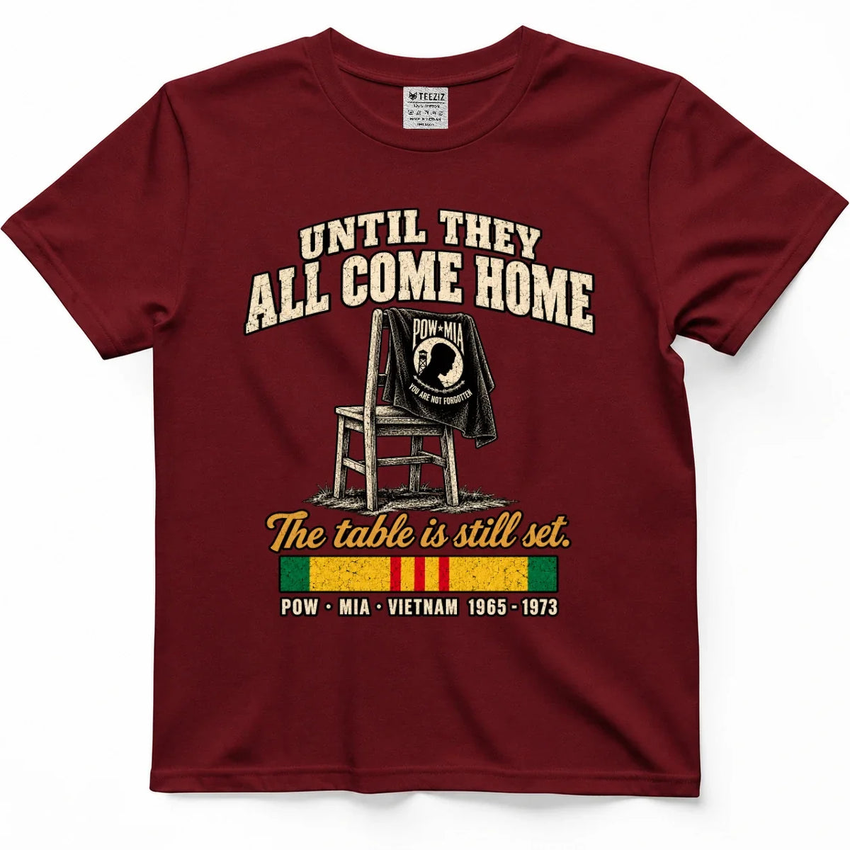 Until They All Come Home POW MIA Empty Chair Shirt – view 2