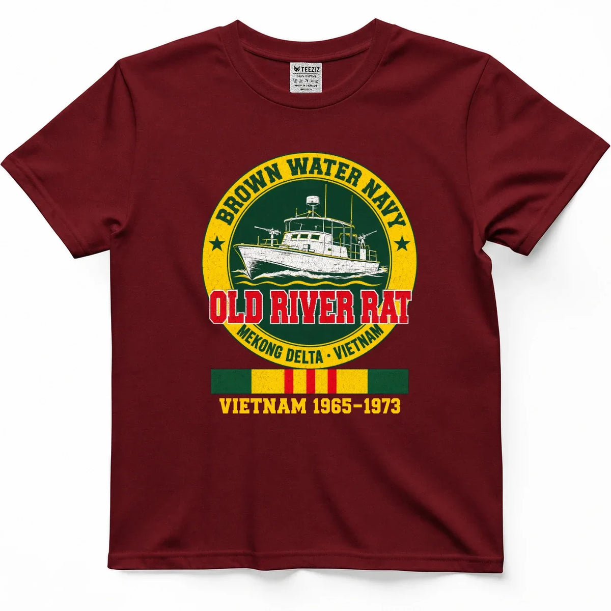 Brown Water Old River Rat Vietnam Veteran Tee – view 2