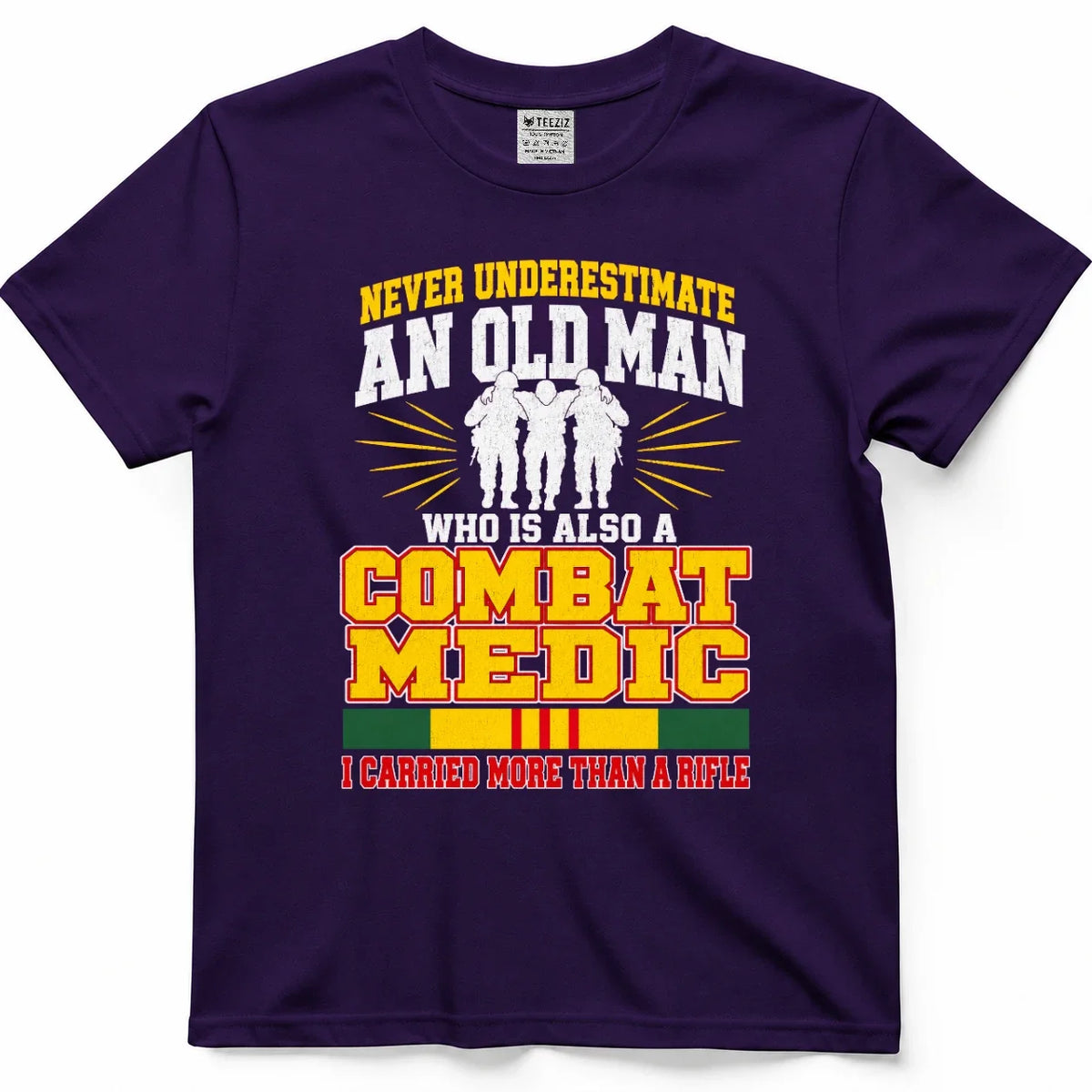 Never Underestimate An Old Man Who Is Also A Combat Medic Tee – view 7