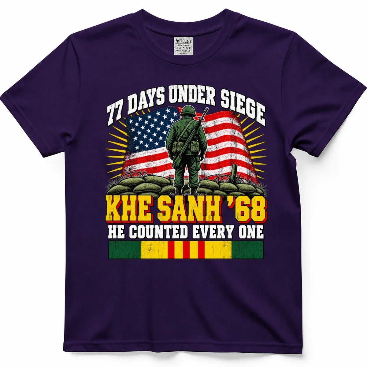 77 Days Under Siege, Khe Sanh '68 Vietnam Veteran Tee – view 6