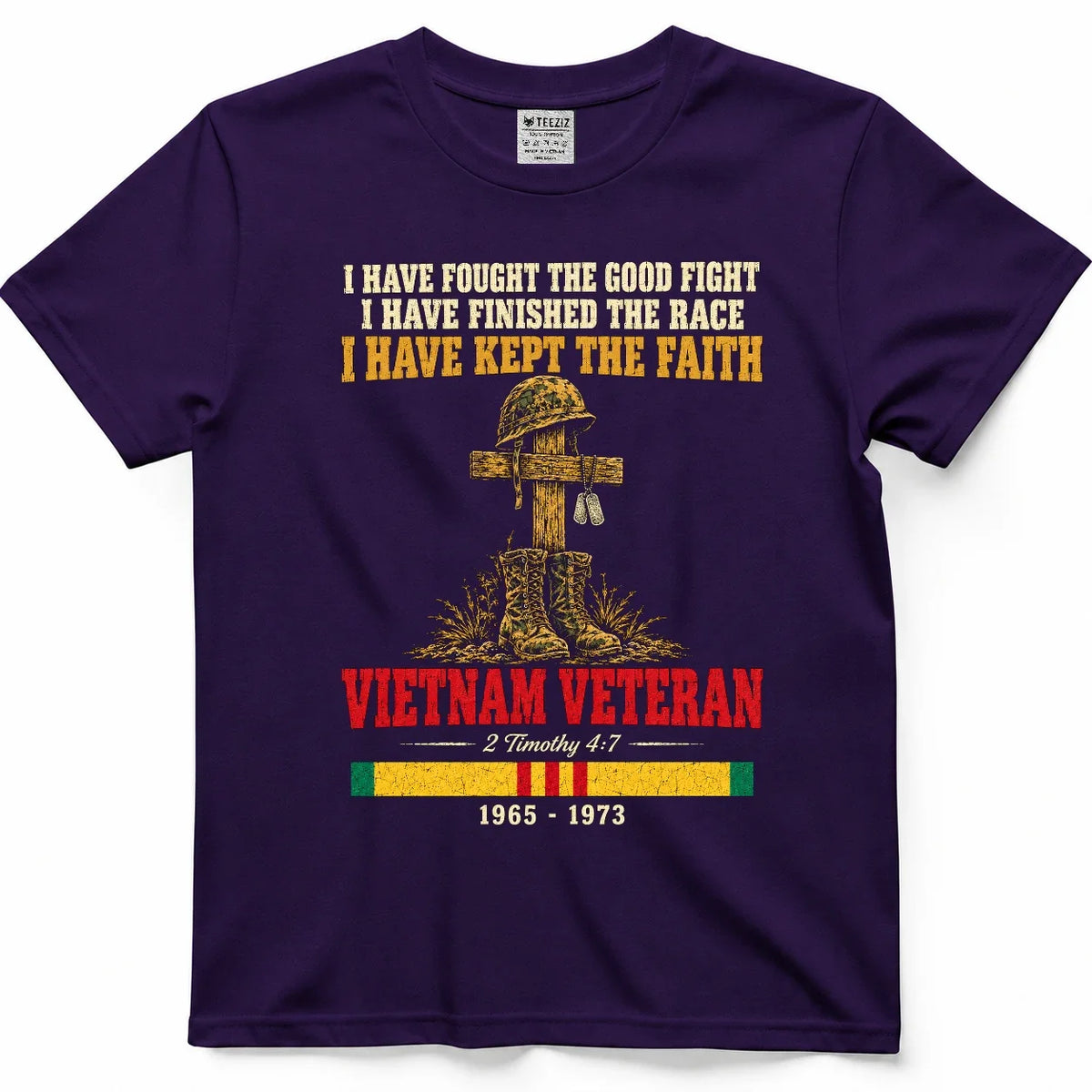 I Have Fought The Good Fight – 2 Timothy 4:7 Vietnam Veteran Shirt – view 7