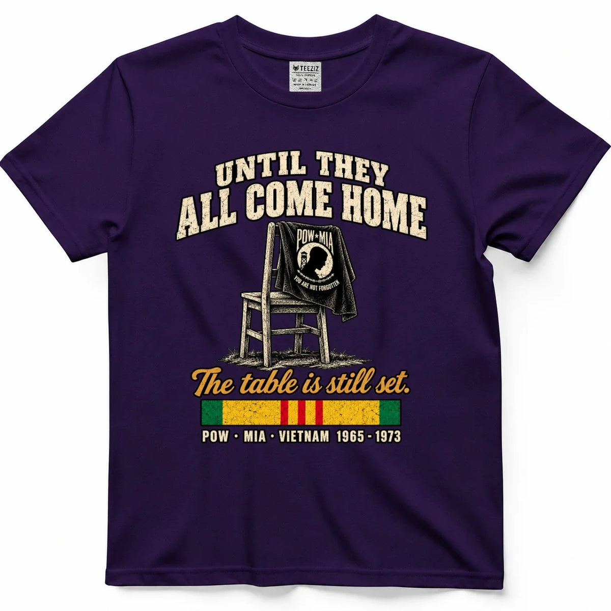 Until They All Come Home POW MIA Empty Chair Shirt – view 7