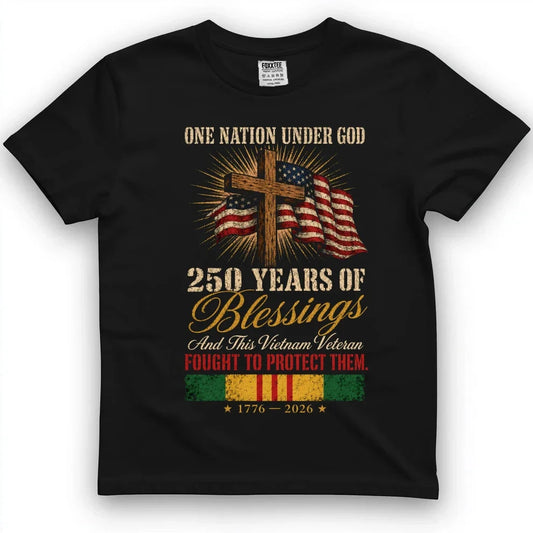One Nation Under God, 250 Years Of Blessings Tee by OLDMANVET