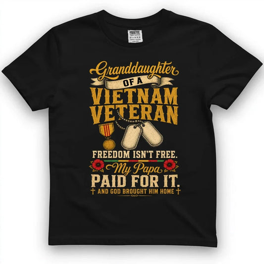 Granddaughter Of A Vietnam Veteran Tee by OLDMANVET