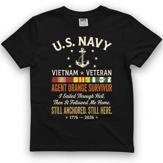 Navy Vietnam Veteran Agent Orange Survivor Tee by OLDMANVET