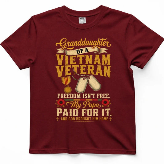 Granddaughter Of A Vietnam Veteran Tee – view 2