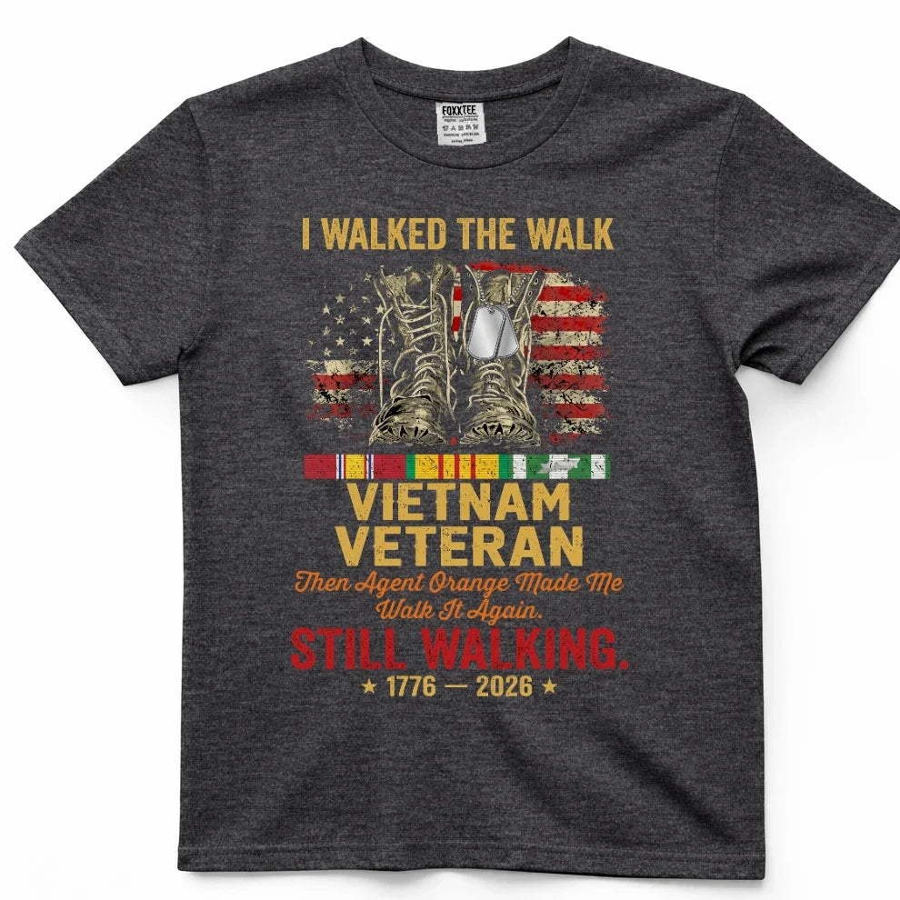 I Walked The Walk Vietnam Veteran Tee – view 5