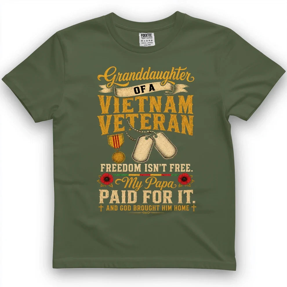 Granddaughter Of A Vietnam Veteran Tee – view 4