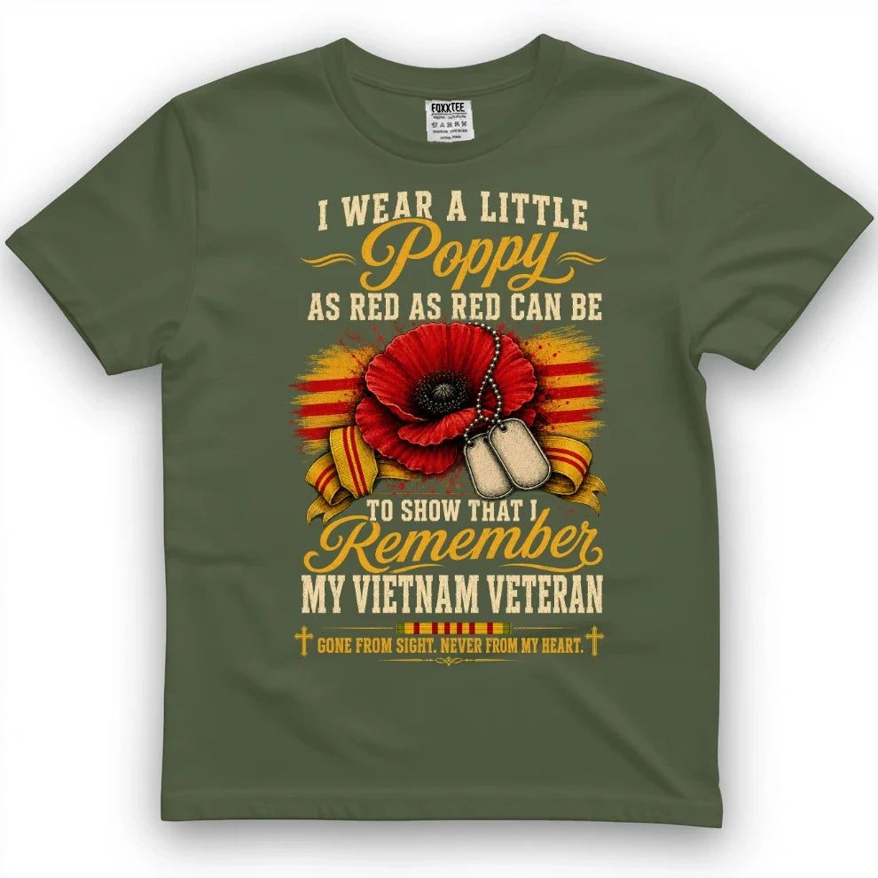 I Wear A Little Poppy For My Vietnam Veteran Tee – view 4